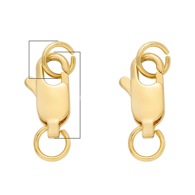 Fermoirs à Griffes En Métal, Crochets Avec Anneaux, Perles Plaquées Or 18 Carats, Composants De Bijoux à Bricoler Soi-même, Bracelets Exécutifs, 10mm, 12mm, 14mm, 16mm, 2 Pièces