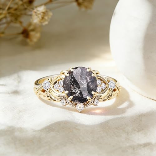 Image of Gemstone Vintage Rings for Women s925 Sterling Silver Round Cut 1.0 Carat Gemstone with Moissanite Promise Engagement Anniversary Ring for Her