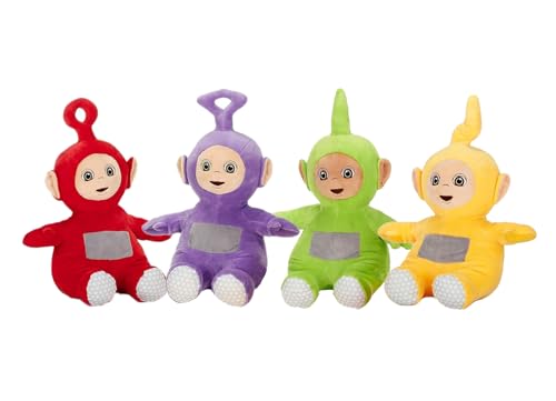 Peluche Compatible avec Teletubbies qualité supérieure Super Douce Po, Tinky-Winky, Laa-Laa, Dipsy Plush Peluche 37 cm Licence Officielle (Lot de 4...
