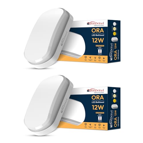 Image of INVENTAA ORA Outdoor Wall Lights Waterproof LED (2 Pack) for Balcony, Terrace | Bulkhead Lamp Holder (Natural White)