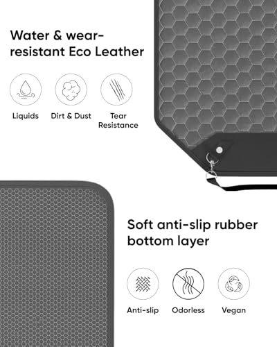 Image of Owleys Set Seat Back Organizer & Car Seat Protector Hexy Waterproof & Non-Slip Protector for Child Car Cushion for Leather and Fabric Seats (Gray)
