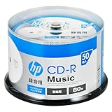 ヒューレット・パッカード(HP) 1回記録 音楽用 CD-R 80分 50枚 インクジェットプリンタ対応 ホワイト 48倍速 AR80FP50SH1