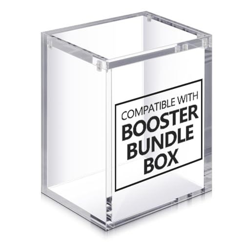 Cinnvoice 1 Pcs Acrylic Magnetic Case Compatible with TCG Booster Box Protective Case Stackable 4mm Thick Magnetic Closure Box Gifts for Collectors, Cards Not Included (Booster Bundle)
