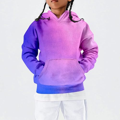 Girls Boys Tie Dye Sweatshirt Oversized Gradient Color Hoodies Kids Fashion Casual Streetwear Cute Pullover Tops with Pocket3