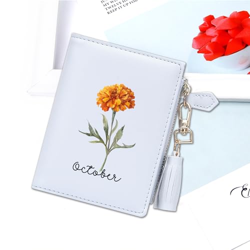 Customized Birthday Flowers Wallets for Women,Holiday Gift, Birthday Gift for Parent, Spouse, Friend, Valentine's Day Gift for Wife or Girlfriend 0470j2