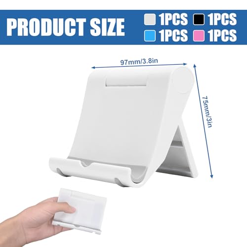 4 Soportes para Teléfono Móvil de Mesa, Escritorio, Plegable y Antideslizante para Móviles e iPad (A:Simple) - Imagen 3