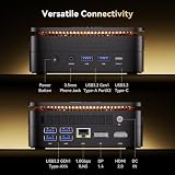 NiPoGi Essenx E1 Mini PC AMD Ryzen 3250U Windows 11 Pro (2C/4T, up to 3.5 GHz) 8GB DDR4 RAM + 256GB SSD, 4K@60Hz dual display HDMI 2.0 + DP/Wi-Fi/BT/LAN, mini computer for office/education - 9