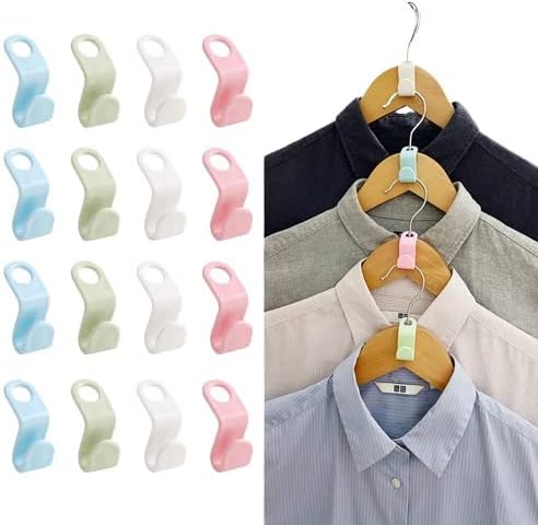 40 ganchos para colgar ropa Clip de plástico extensor de ahorro de espacio Organizador de armario en cascada resistente Perchas de ropa para
