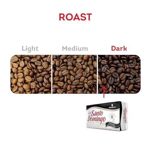 Image of Cafe Santo Domingo Espresso, 10 oz Vacuum Bag, Ground Coffee, Dark Roast - Product from the Dominican Republic (Pack of 4)