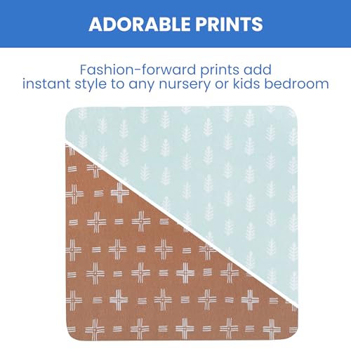 Image of Delta Children Fitted Crib Sheets for Girls and Boys - 100% Organic Cotton Crib Sheet for Standard Crib and Toddler Mattresses - 28x52 Inch - GOTS Certified (Pack of 2), Neutral Boho