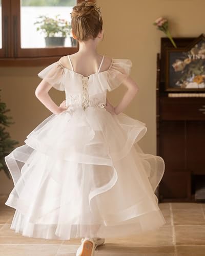 Tulle Flower Girl Dresses for Wedding Lace Embroidery First Communion Dress Off Shoulder Girls Party Dress4