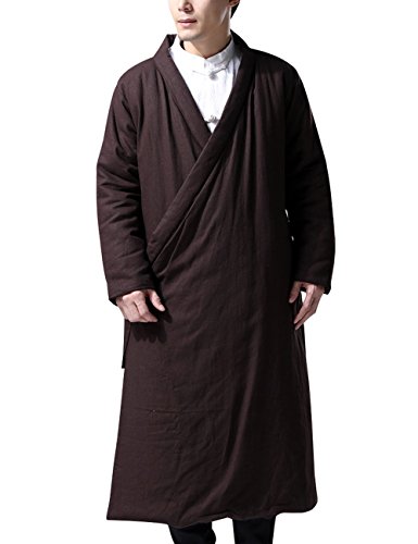 Manteau long col V homme Youlee veste chaude automne hiver