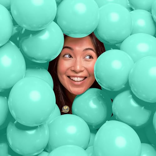 Image of AFTERLOON Biodegradable Natural Rubber Latex Mini Balloons 50 pcs Pastel Mint 5 Inch, Plastic-Free Alternative Matte Color Durable Thickened Extra Strong Helium Float, Garland Wedding Decor