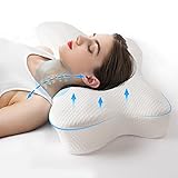 DIKI Cervical Memory Foam Pillow, 2 in 1 Neck Pillows for Pain Relief Sleeping, Ergonomic Bed Pillow for Sleeping, Orthopedic Contour Support Pillows for Side Back Stomach Sleepers
