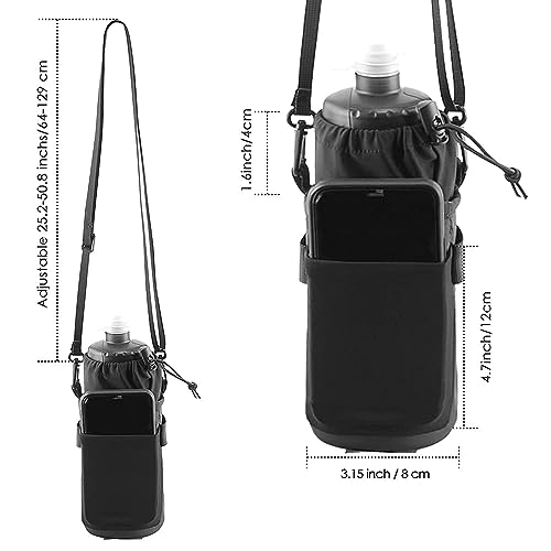 WOTOW Bike Handlebar Bottle Bag, Bicycle Insulated Stem Drink Cup Holder Water Bottle Bag Cycling Frame Strap-On Waterproof Storage Pouch with Shoulder Strap for All Bikes Daily Use Touring Commuting