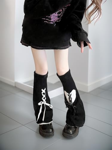 Image of Goth Leg Warmers Women Japanese Gothic Y2k Harajuku Grunge Emo Punk 80s