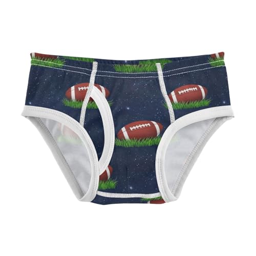ODAWA Footballs Grass Starry Night Sky Boys Cotton Underwear, Toddler Boy Underwear 2T