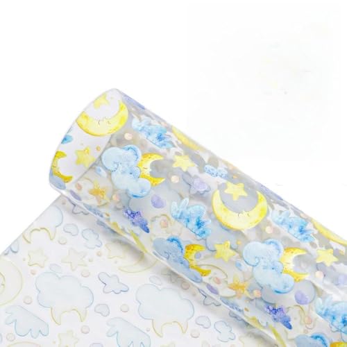 Láminas de piel sintética iridiscente de PVC transparente de 30 x 120 cm, tela de gelatina de ensueño de vinilo para manualidades con lazos, cubierta de piel sintética brillante para bricolaje