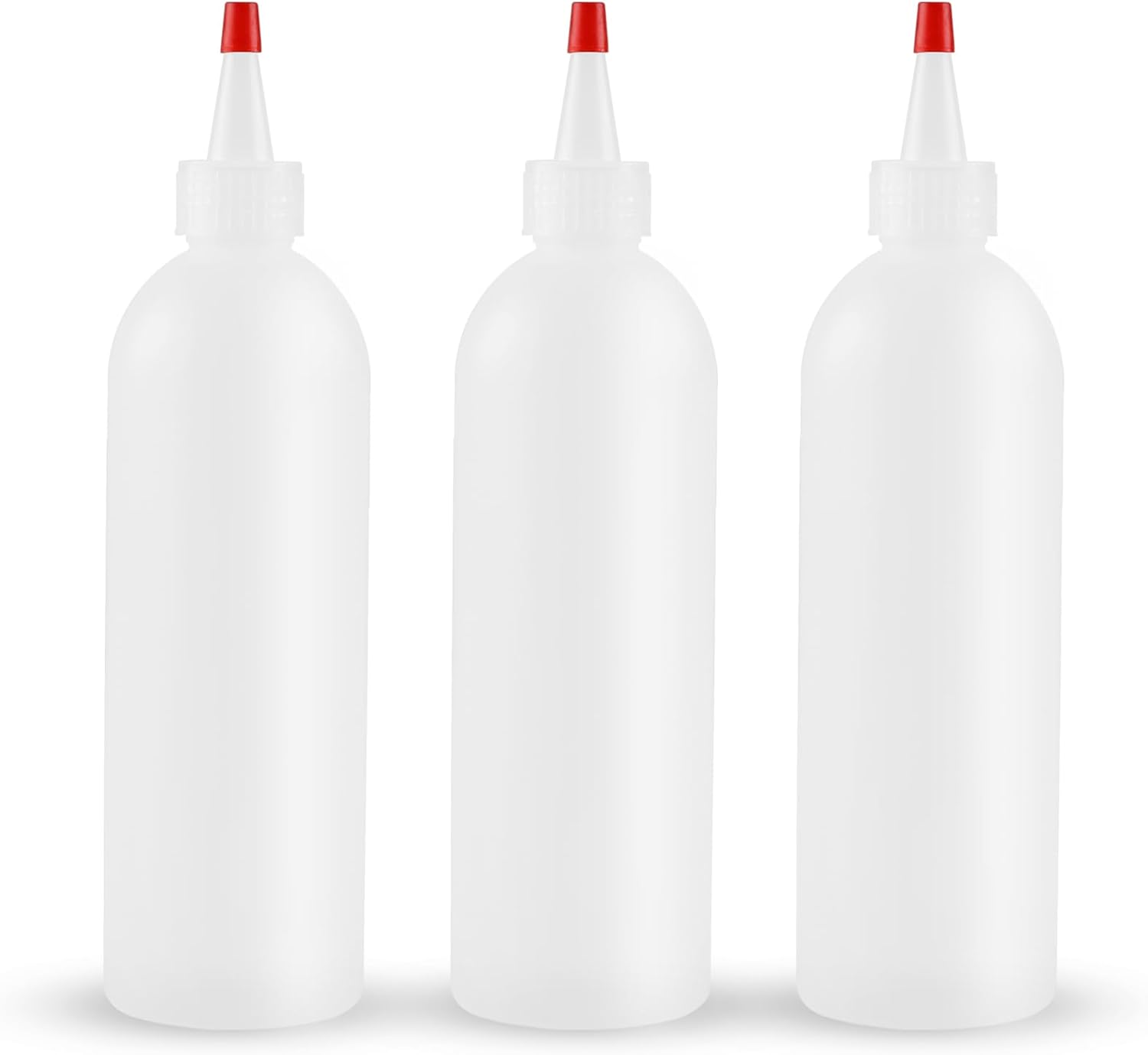 Ninsula 3Pcs Squeeze Bottles, 10 Oz Plastic Condiment Squeeze Bottles with Red Twist Top Cap, Empty Squeeze Bottles for Sauces, Ketchup, Mustard, Syrup, Oil, Dressings, Travel, Lab and Crafts miniatura 1