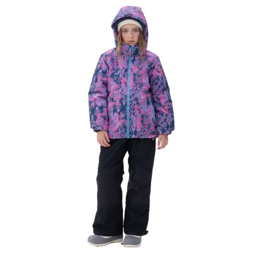 SMONTY SNOWER Mädchen Schneeanzug mit abnehmbarer Kapuze Skianzug extra warm Winteranzug