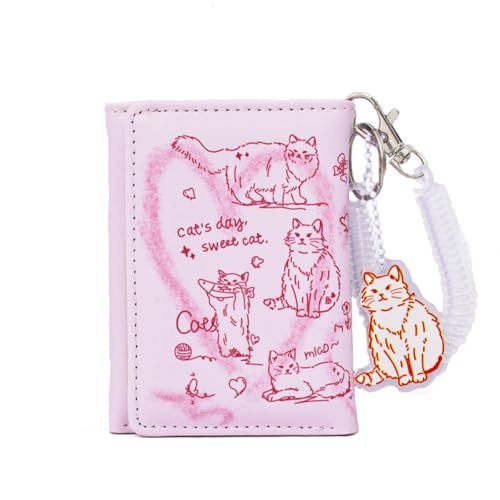 New Women Wallets Female Leather Purses Card Holders Graffiti Cat Portable Coin Purse Larg