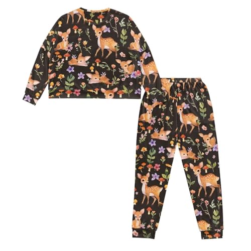 Image of Women's Pajamas Set Soft 2 Piece Loungewear Long Sleeve Pj Set Matching Sleepwear with Pockets for Women Plus Size