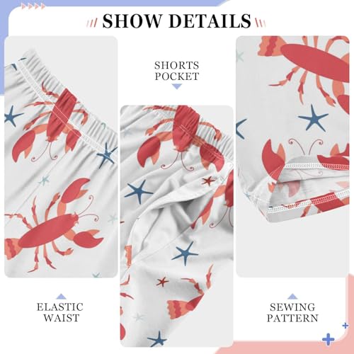 ZZXXB Lobster Starfish Boys Long Pants Soft Trousers Elastic Waist Kids Lounge Bottoms with Pockets S-XL4