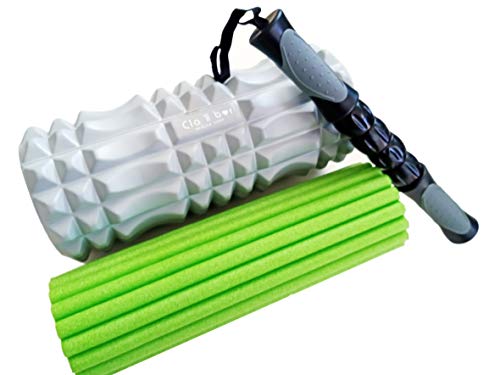 CLAIBOR Rodillo de Automasaje y Masaje Muscular. Foam Roller. para Contracturas Sobrecargas Masaje Descontracturante Dolor Espalda Piernas Bike Running Triatlón Futbol Natación y para Pilates Yoga