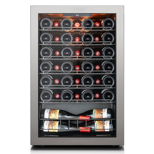 Ca'Lefort 46 Bottle Wine Fridge, Wine Cooler Refrigerator, Wine Fridge Under Counter with Double-Pane Glass Door, 3-Colo - Detailed View