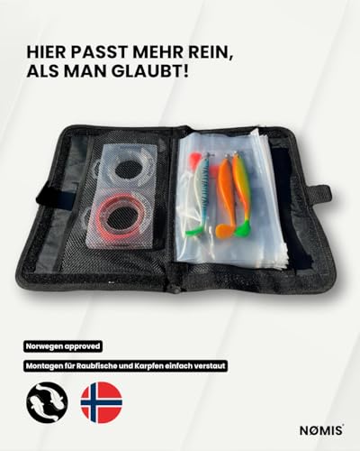 NØMIS XXL Vorfachtasche Angeln | Angeltasche | Hakentasche | Perfekter Organizer für Angelsets und Angelmontagen | Vorfachmappe Angeln | Angelscheinmappe | Meeresangeln Angelzubehör