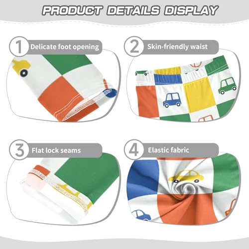 Cute Naive Cars Girls Leggings,Workout Leggings for Girls Toddler Athletic Legging Size for 3-10T3