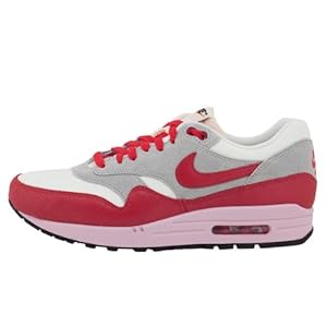NIKE Air Max 1 VNTG Womens Grijs Textiel Sneakers Schoenen Maat UK 4.5, Rood, 38 EU