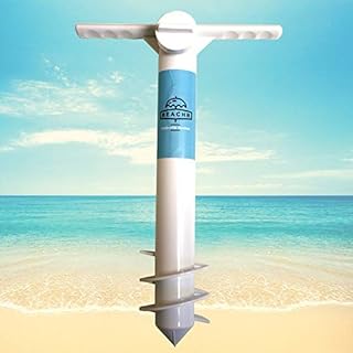 Beachr The Original Beach Umbrella Sand Anchor - Heavy Duty Outdoor Umbrella Base with Ground Anchor Screw - Ideal for Sun Protection, Shade, Strong Winds - Universal & One Size Fits All
