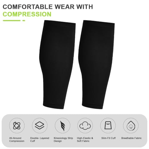 Image of PROBEROS Calf Compression Sleeve, Sports Leg Compression Socks for Shin Splint, Varicose Vein and Calf Pain Relief(Green