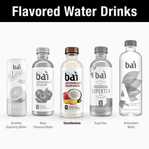 Bai Coconut Flavored Water, Cocofusions Variety Pack III - 6 of Molokai Coconut, 3 each of Madagascar Coconut Mango, Puna Coconut Pineapple (Assorted Flavors)18 Fl Oz (Pack of 12)