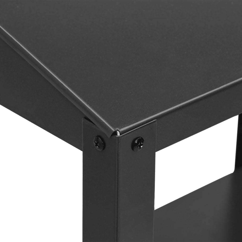 Support plante en acier galvanisé anthracite 56,5x54,5x100 cm avec 2 niveaux pour balcon jardin terrasse intérieur extérieur, tuteur palissage maintien croissance fleurs plantes grimpantes