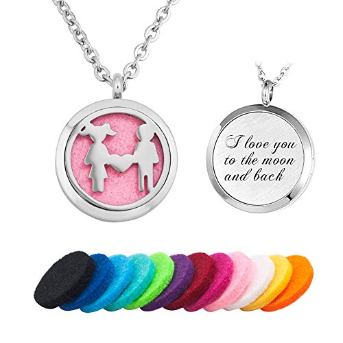 Moonlight Collection Mother Daughter Love Son Jewelry Aromatherapy Necklace Diffuser Pendant