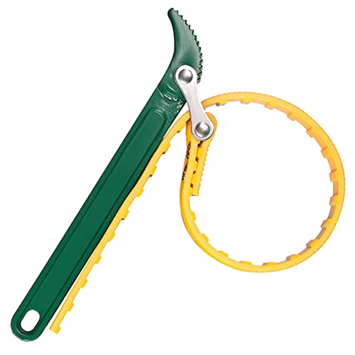 Clé à sangle pour filtre à huile - 8 pouces - Multifonctions - Clé à sangle en caoutchouc - Clé à cliquet pour décapsuleur, tubes réglables - Outil à main (jaune)
