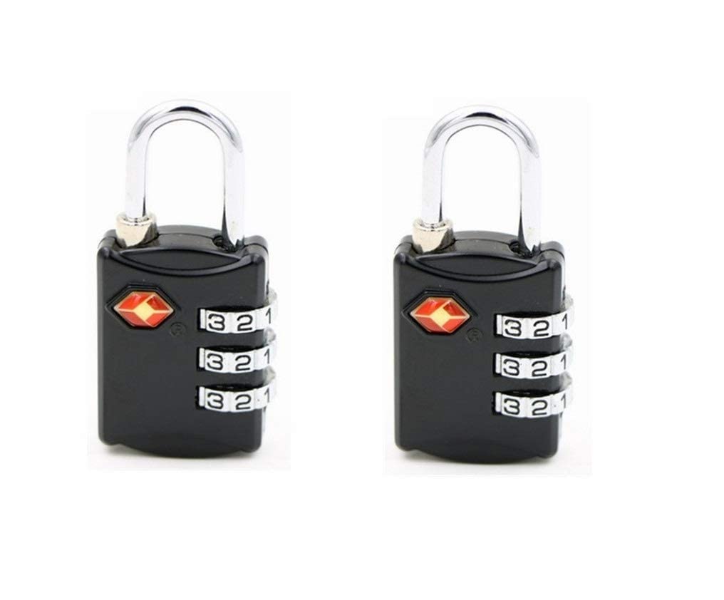 KANAbee TSA Travel Safety 3 Digit Combination Metal Luggage Lock (Multicolour) (Multi-Design)- Set of 2-image-0