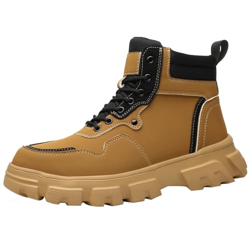 Zapatos de seguridad para hombre, con puntera de acero, resistentes al agua, antigolpes, antipuntos, botas de trabajo, botas de combate, puntera de acero, botas de seguridad antideslizantes, zapatos