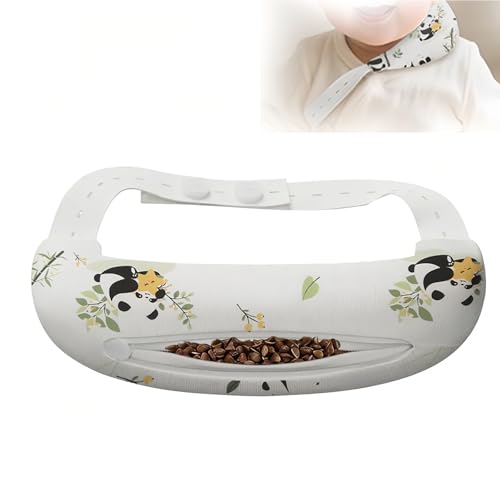 HIQNWTO Adjustable Neck Pillow Head Support for Infant Torticollis Pillows with Soft Breathable Crescent Shape (Buckwheat Hull)