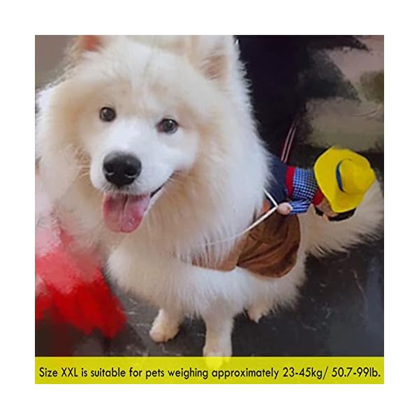 Seis pet riding costume novelty pet supplies cowboy rider horse riding designed dog apparel party dressing up clothing halloween (xxl) - image 5