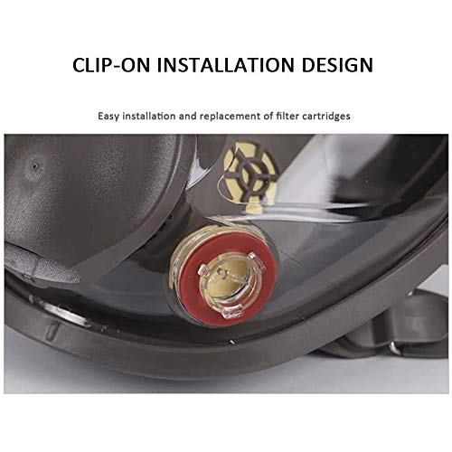 MZBZYU Full Face Head Ventilative Biochemical Respirator Gas Mask (Respirator Canister) Gas-Proof with 2 Filter Boxes and 2 Filter Cottons, Dedicated to Public Safety Protection