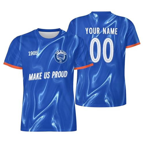 Camiseta de fútbol personalizada, camiseta personalizada con número de nombre, kits de fútbol para jóvenes y adultos, regalos de fútbol personalizados para hombre adulto, 100% poliéster, transpirable
