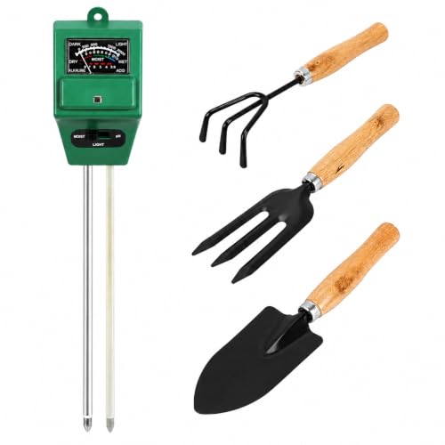 FreshDcart Solar pH Meter for Soil Testing - New 3 in 1 Soil Moisture Sensor, Soil pH Meter for Agriculture & Solar Light Meter, Moisture Meter for Plants, Acidity Tester with 3 Gardening