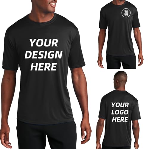 Custom Performance Tee - UPF 50 Sun Protection Dry Fit Moisture Wicking Shirt - Personalized Athletic Shirt, Custom Logo Text for Team, Workwear, Events.3