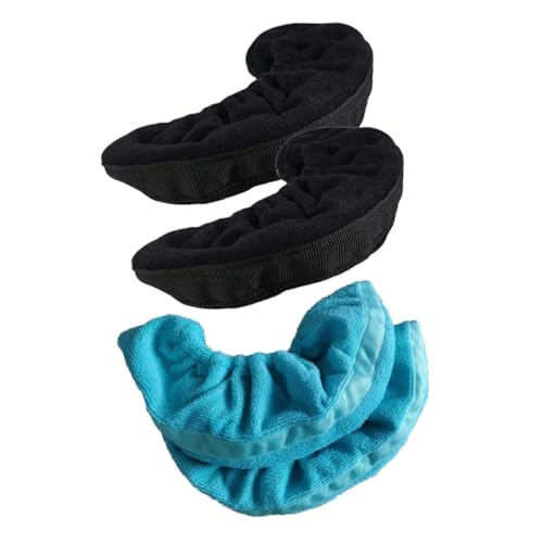 SAFIGLE 2組 アイススケート用 耐久製 スケートガード 伸縮性ブレードカバー 対 ブラック ブルー 刃先保護 簡単装着