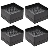 SHINEOFI 4 Almohadillas Antideslizantes de Goma para Patas de Muebles y Cama Elevador Grueso 58X58X4 CM Negro Protector contra Golpes y Humedad para Nevera y Muebles