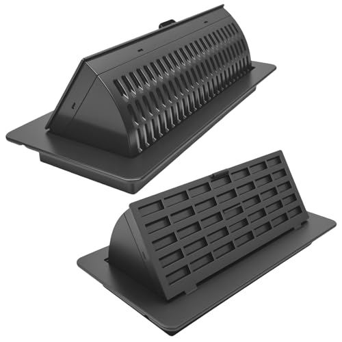 2-in-1 Walkable Floor Vent Deflector & Floor Vent Covers - 4x10 Inch,Tool-Free Install for Adjustable Airflow, Black Air Vent Cover (2-Pack) for Home & Office