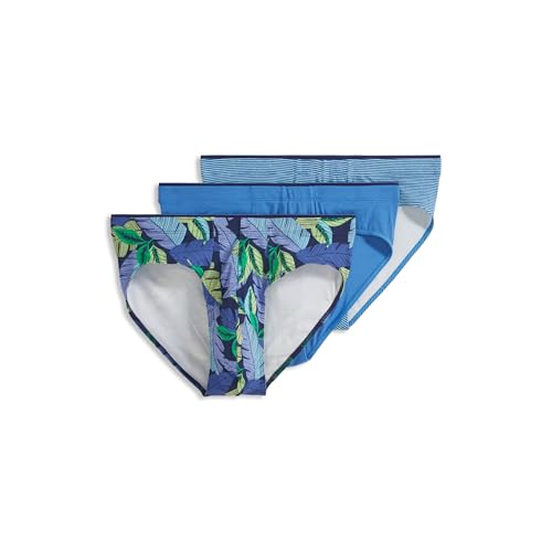 Jockey Men's Underwear True Style Bikini - 3 Pack, Fanning Flora/True Blue/Frolic Stripe, L - Main Image